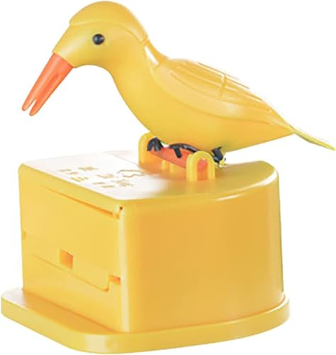 Cldaisy Yellow Bird Automatischer Zahnstocherspender, Push-Typ-Halter mit Aufbewahrungsbox, Küchendekoration