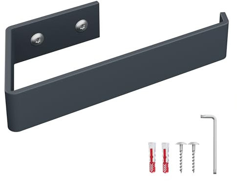 HOLZBRINK Toilettenpapierhalter Anthrazit matt 164x72 mm | Klopapierhalter mit Wandmontage für Badezimmer, Toilette | WC Papier Halterung zum Bohren