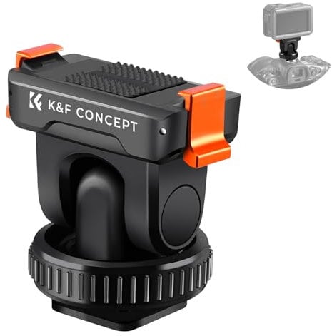 K&F Concept Magnetic Adapter Mount for DJI Osmo Action 5 Pro 4 3, Quick Release Base with Cold Shoe 1/4'' Thread, 180° Tilt Adjustable