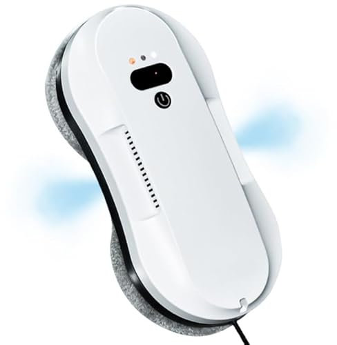 Window Cleaning Robot, Automatic Window Cleaner with Dual Water Spray, Windows Vacuum with 2800pa Suction, Electric Windows Cleaner with Remote Control, 5 Cloths,Ups Power-Off Protection System