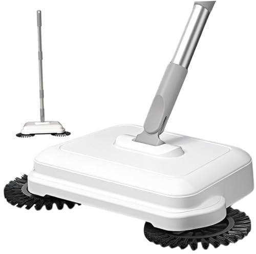 Floor Sweeper, 2-In-1 360° Rotating Hand Push Sweeper with Long Handle, High-Efficiency Manual Carpet & Hard Floor Cleaning Tool for Home & Office, Manual Hand Brooms