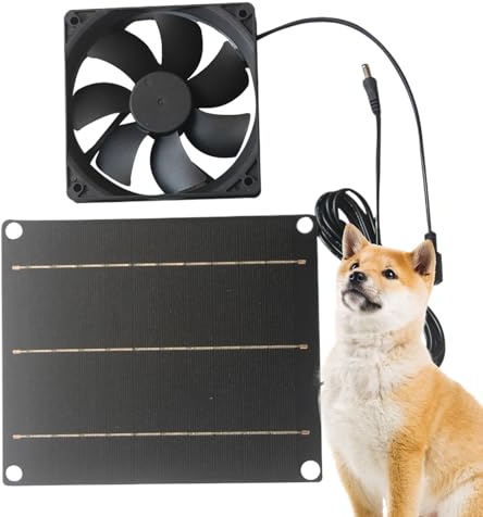 WJnflQN Solar Extractor Fan for Sheds - 30 Watt Solar Powered Ventilation Fan, Weatherproof Wall Mounted for Odour Elimination for Dog Kennel Stable Bathroom