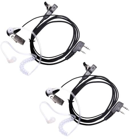 GVSS 2 Pièces Universel Oreillette Talkie Walkie 2 Broches Câble 150cm, Casque Écouteur Compatible avec Kenwood Baofeng UV5R 888S RT24 RT27 Hesenate HT999,pour Radio Bidirectionnelle