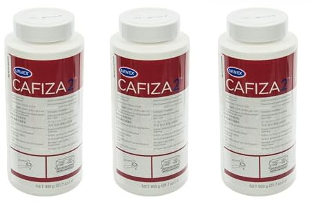 Urnex Cafiza 2 Reinigungspulver 900g für Kaffeemaschinen x 3- zur Reinigung von Filter, Filterhaltern und Brühgruppen, 3 Dosen 900g für professionelle Gastronomie, Cafiza2 3 Stück