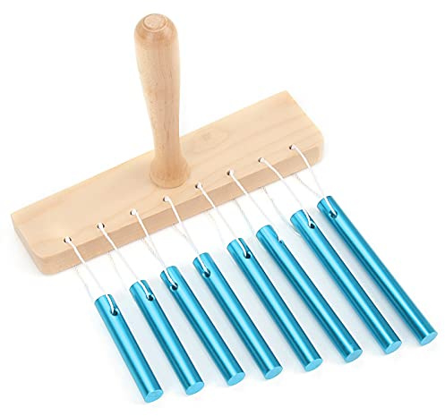 FILFEEL 8-tlg. Glockenspiel-Set für Kinder – Einreihige Röhren-Schlaginstrumente mit Schlägel, Orff-Musikspielzeug in Blau zur frühkindlichen Musikerziehung