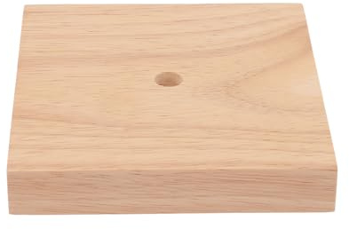 HOMSFOU 2 Stück Lampenzubehör Holzsockel mit Vorgebohrten Löchern Runde und Quadratische Lampenfüße für Tischläuchten als Ersatz für Esstisch und Flurlampen