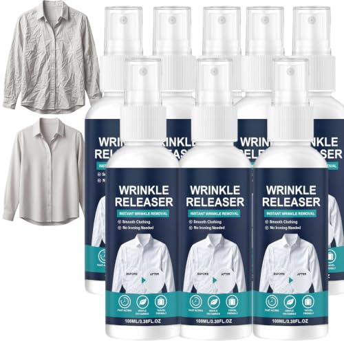Portable Fabric Instant Wrinkle Release Spray, Travel Size Wrinkle Release für Kleidung, Static Guard & Fabric Perfekt für Reisen, Geschäftsreisen & Home Use (8Stück)
