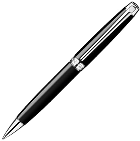 Caran d 'Ache Leman-Ebenholz, Schwarz lackiert, versilbert, Rhodium beschichtet Tintenroller