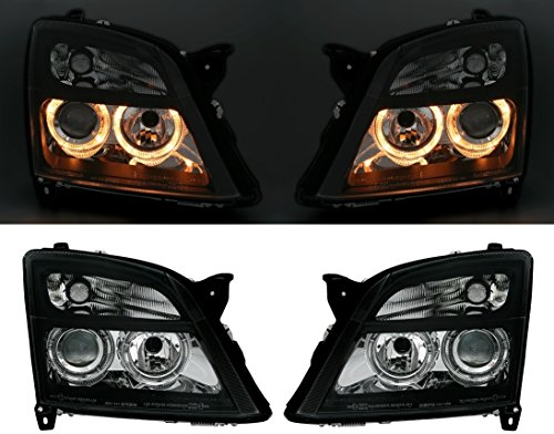 AD Tuning 960666 Angel Eyes Scheinwerfer Set (2-teilig), Klarglas Schwarz