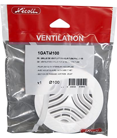Nicoll GATM100 Grille adaptable avec Moustiquaire sur Tube Ø 100