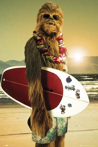 Poster Star wars Chewbacca mit Surfbrett - Größe 61 x 91,5 cm - Maxiposter