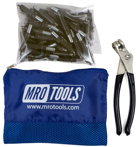 MRO Tools Cleco Fasteners 50 5/32 Zoll Cleco Blech Befestigungen + Cleco Zange mit Tragetasche (K1S50-5/32)