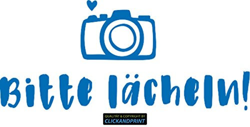 CLICKANDPRINT Aufkleber » Bitte lächeln!, 30x13,3cm, Azurblau • Wandtattoo/Wandaufkleber/Wandsticker/Wanddeko/Vinyl