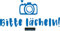 CLICKANDPRINT Aufkleber » Bitte lächeln!, 30x13,3cm, Azurblau • Wandtattoo/Wandaufkleber/Wandsticker/Wanddeko/Vinyl