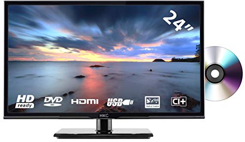 HKC 24 inch LED TV with built-in DVD-player (HD, Triple Tuner, CI +, HDMI, Media Player USB 2.0)