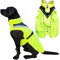 Lautus Pets Hunde-Regenmantel, wasserdicht, reflektierend, hellgelb, mit Loch für Geschirr (2XL, Gelb)