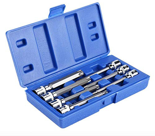 New 7Pc 3/8 Dr Extra Long Torx Star Bit Socket Set T25 T30 T40 T45 T50 T55 T60