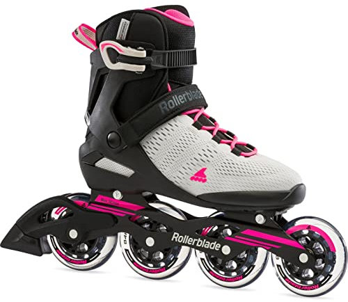 Rollerblade Damen Sirio 90 Inline-Skate, Grigio Chiaro/Rosa, 40 EU