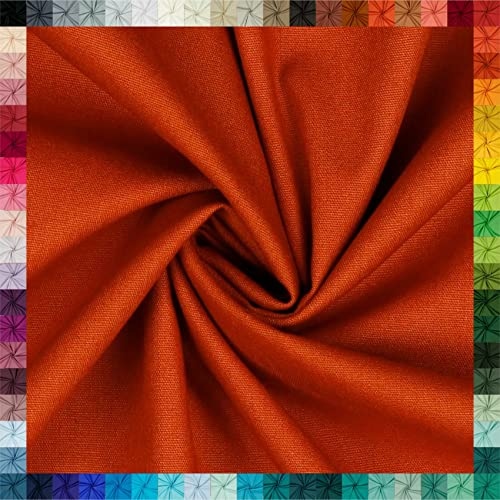 VmG-Store Baumwollstoff Uni 100% Baumwolle Oeko-Tex Meterware ab 50cm über 70 Farben zur Auswahl (039 Orange, 100 x 148cm)
