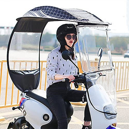 ZWJABYY Funda para Moto,Paraguas De Bicicleta,Paraguas Scooter,Exterior A Prueba De Viento/Lluvia/Protector Solar Funda Universal,Black-A