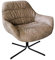 Riess Ambiente Drehbarer Sessel Big Dutch Taupe mit Armlehnen Retro Stil Fernsehsessel Drehsessel Relaxsessel