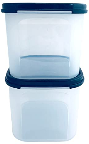 Tupperware Eidgenosse SET 2x 1,9L schwarz Quadratisch Kompaktus Kompaktbehälter Vorrat Modular Behälter Frischlinge Trockenvorrat Dosen