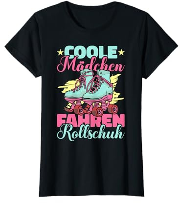 70s 80s Rollschuhe Coole Mädchen Fahren Rollschuh T-Shirt