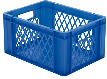 LA-KA-PE der ROLLENDE SHOP - Euro-Stapelbehälter 400x300x210 mm durchbrochen blau
