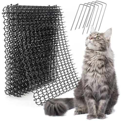 Ley's 10 Pack Scat Mat for Cats, 16 X 13 in Digging Deterrent for Dogs, Cat Deterrent with Spikes Outdoor & Indoor, Anti Cat Mat for Yard, Garden Fence Animal Barrier
