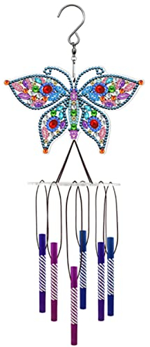 Campanelli eolici a forma di farfalla, campanelli eolici da parete, kit Diamond Art per fai-da-te, per esterni, terrazze, decorazioni per la casa