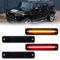 FetonAuto LED Side Marker Lights Assembly Smoked Lens for 2003-2009 Hummer H2, Amber Front Rear Red Fender Side Markers Lamp, LED Turn Signal lights