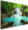 Estika Leinwand bilder - Wasserfall, See, Wald, Baum - 120x80 cm, 1 teilige kunstdruck - Wandbilder wohnzimmer, schlafzimmer, Moderne wanddeko, Bild auf leinwand - Natur bilder - 1969A_1B