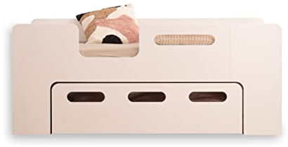 smartwood Kinderbett PIPI L 80x160 - Linker Eingang - mit Lattenrost & Ausziehbett - Holzbett mit Rusfallschutz für Jungen & Mädchen - Weiß