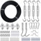 TooTaci Globe String Light Suspension Kit, 30M Black Coated Stainless Steel Wire Rope, 7×7 Strands, 3mm Steel Metal Wire Cable Heavy Duty, M5 Turnbuckle Hook, Eye Plate, Hooks, for Outdoor Hanging