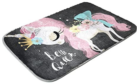 Fluffy Area Shag Teppich Ultra Weich für Schlafzimmer Einhorn Grau