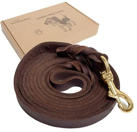 Guiding Star Hundeleine, Leder, 1,2 m, weich, langlebig, echtes handgefertigt, geflochtenes Leder, strapazierfähig, robust, für große und mittelgroße Hunde