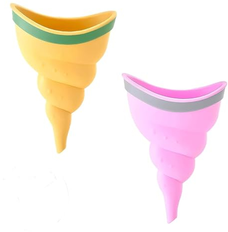 GoGirl urinoir portable 2 Pièces Urinella pour Femmes, Urinoir Féminin en Silicone Entonnoir Réutilisable pour Femmes, Urinoir Portable pour Femmes, Plein Air, Activités, Camping
