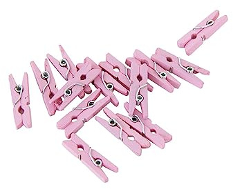 24 Stück 2,5 cm Mini-Klammern, rosa