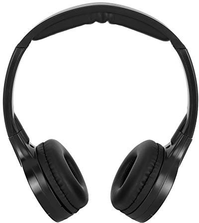 Bnineteenteam Wireless Infrared Car Headphones, Black, Two Channel, Auto Power, 10m Range, Stereo Audio, Comfortable & Portable