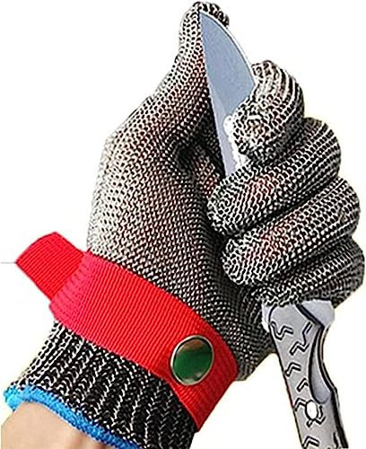TIST Anti-cut Gloves Cut-resistant Gloves, Chain Mail Gloves, Chef/Butcher/Porter/Carpenter Safety Work Gloves, For Left And Right Hands (Size : 1PCS/L)