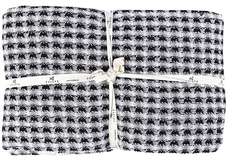 Tuiste Premium Tagesdecke Doppelte 200x230 Schwarz, Leichte Sommerdecke Waffeloptik, Bettüberwurf, Plaid Decke für Sofa, Sofadecke Baumwolle, Couchdecke, überdecke Bett, überwurf