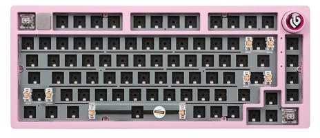 EPOMAKER x LEOBOG Hi75 Aluminum Alloy Wired Mechanical Keyboard Barebones Kit, Programmable Gasket-mounted Gaming Keyboard Kit, Hot Swappable, with Mode-Switching Knob, NKRO for Win/Mac (Pink)