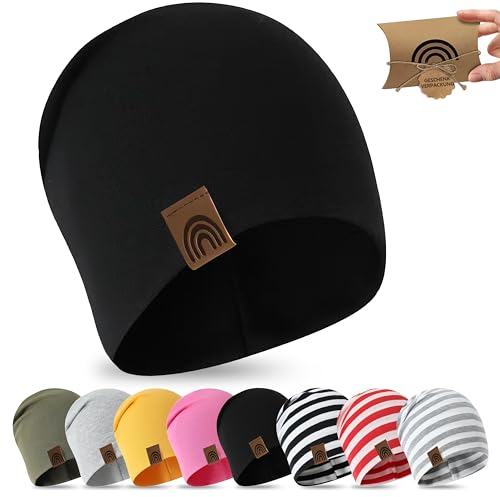 fenchi's AUSTRIA Kinder Beanie 6M-2 Jahre 48-52cm, Frühling Übergangszeit Mütze Slouch in Geschenkverpackung, Baumwolle