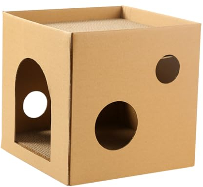 minkissy Katzenhaus Katzenkiste Katzenschrank Katzentunnel Aus Karton Katzenhäuser Für Wohnungskatzen Kratzbrett Katze Kratztonne Für Katzen Haustier Katze Wellpapier Haustierzubehör