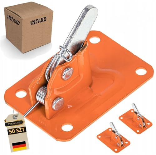 INTAKO 50 Stück Schalungsklemmschloss – Exzenterklemme 70 x 100 mm, Schalungsschloss Spannfrösche 6–10 mm für Bewehrungsdraht, Spring Clamp/Rapid Clamp - Schalungszubehör (Orange)