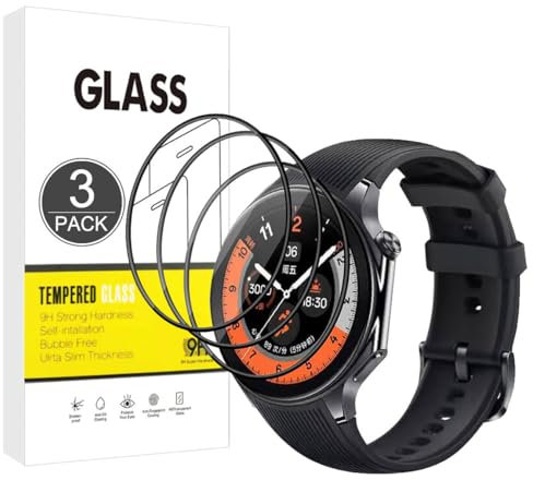 E-Hamii Protector de pantalla Compatible con Oppo Watch X,[3 Pack] [Cubierta completa curvada en 3D][Resistente a los arañazos] Protector para Oppo Watch X