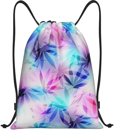 Herren-Rucksack mit Kordelzug, für Fitnessstudio, Laptop, 41,9 cm (16,5 Zoll), Yoga, Reisetasche, lässiger Rucksack, Outdoor, Kordelzug, Tagesrucksack für Camping, Wandern, Bunte Vintage-Blätter,