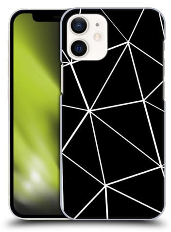 Head Case Designs Offizielle PLdesign Schwarze Dreiecke Weiße Linien Geometrische Muster Harte Rueckseiten Handyhülle Hülle Huelle kompatibel mit Apple iPhone 12 Mini