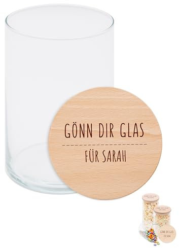 Bärenfreunde Personalisierte Vorratsgläser mit Deckel mit Gravur - Vorratsglas Personalisiert individualisiert für Kaffee, Tee, Sweets Geburtstag Geschenk Männer Lustig (Gönn dir Glas)