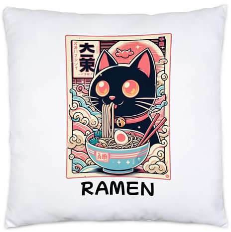 Hey!Print Ramen Kissen Manga Otaku Japanisch Kawaii Katze Anime Nudeln